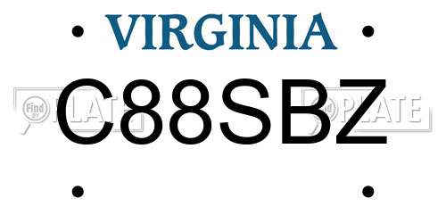 C88SBZ Virginia License Plate