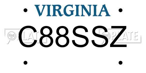 C88SSZ Virginia License Plate