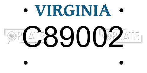 C89002 Virginia License Plate