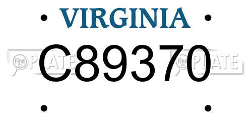 C89370 Virginia License Plate