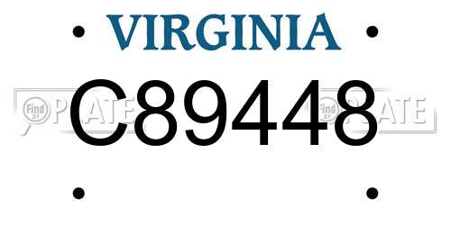 C89448 Virginia License Plate