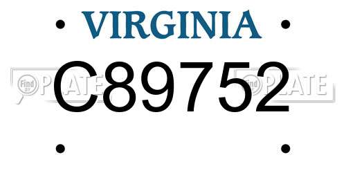 C89752 Virginia License Plate
