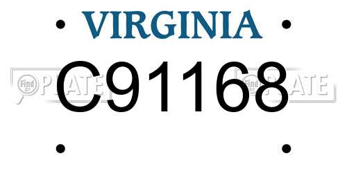 C91168 Virginia License Plate