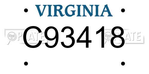 C93418 Virginia License Plate