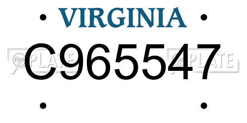 C965547 Virginia License Plate