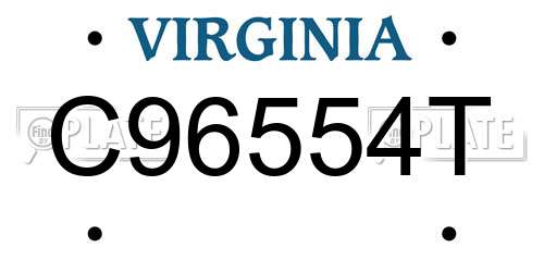 C96554T Virginia License Plate