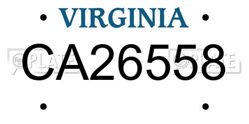 CA26558 Virginia License Plate