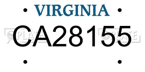 CA28155 Virginia License Plate