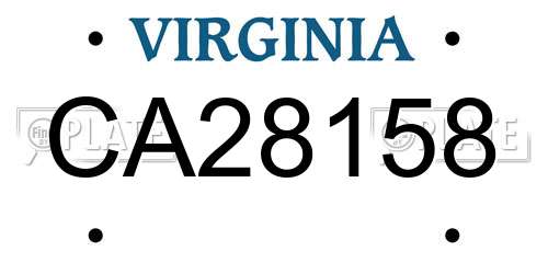 CA28158 Virginia License Plate