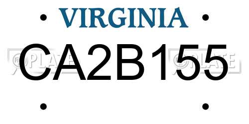 CA2B155 Virginia License Plate