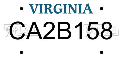 CA2B158 Virginia License Plate