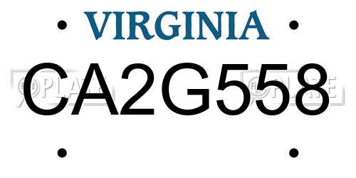CA2G558 Virginia License Plate