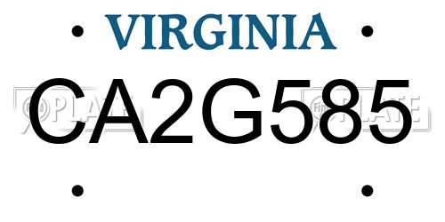 CA2G585 Virginia License Plate
