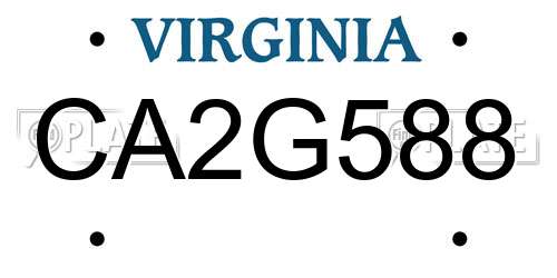 CA2G588 Virginia License Plate