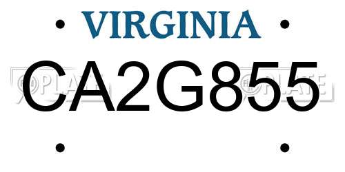 CA2G855 Virginia License Plate