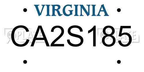 CA2S185 Virginia License Plate