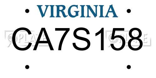 CA7S158 Virginia License Plate