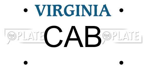CAB Virginia License Plate
