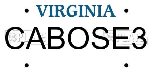 CABOSE3 Virginia License Plate