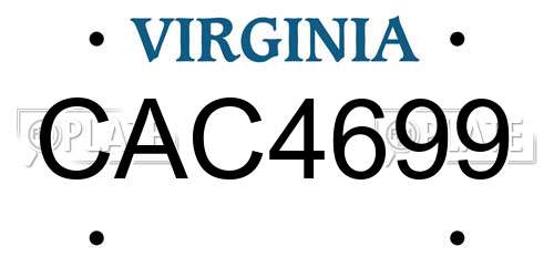 CAC4699 Virginia License Plate