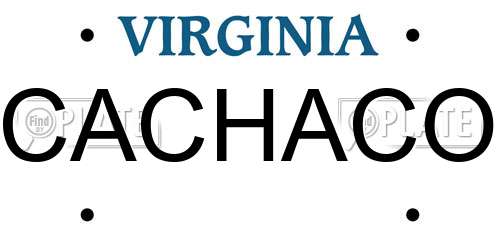 CACHACO Virginia License Plate