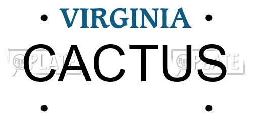 CACTUS Virginia License Plate
