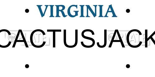 CACTUSJACK Virginia License Plate