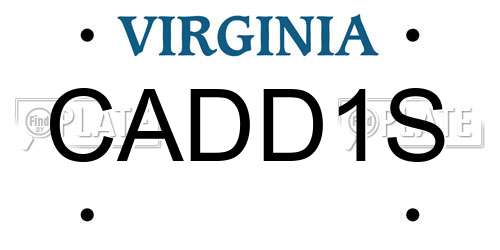 CADD1S Virginia License Plate