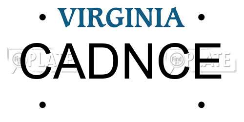 CADNCE Virginia License Plate