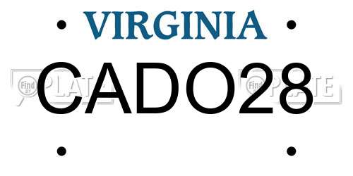 CADO28 Virginia License Plate