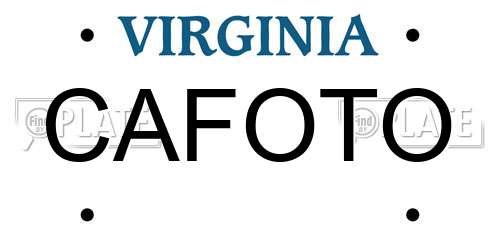 CAFOTO Virginia License Plate