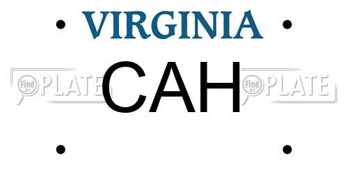 CAH Virginia License Plate