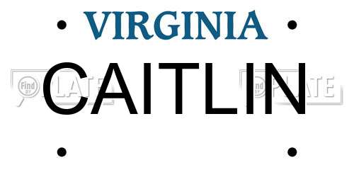 CAITLIN Virginia License Plate