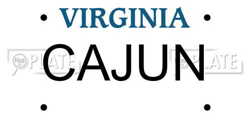 CAJUN Virginia License Plate