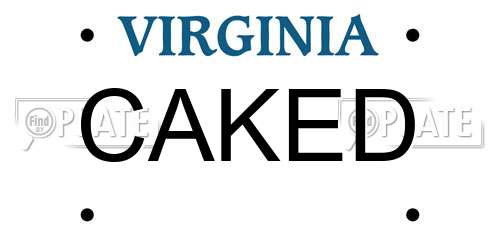 CAKED Virginia License Plate