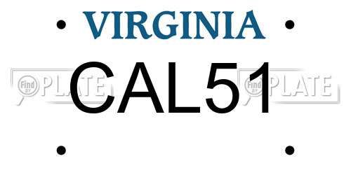 CAL51 Virginia License Plate