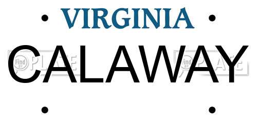 CALAWAY Virginia License Plate