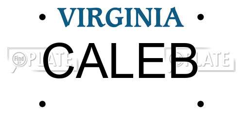 CALEB Virginia License Plate
