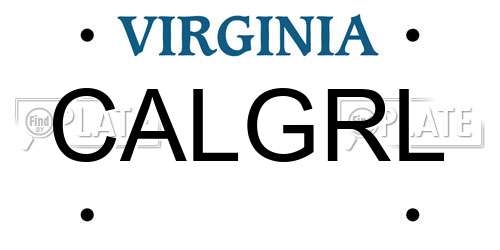 CALGRL Virginia License Plate