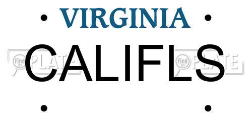 CALIFLS Virginia License Plate