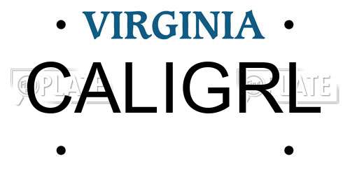 CALIGRL Virginia License Plate