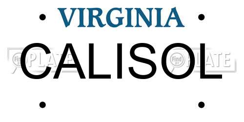 CALISOL Virginia License Plate