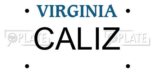 CALIZ Virginia License Plate