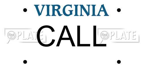 CALL Virginia License Plate