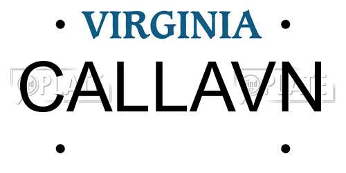 CALLAVN Virginia License Plate
