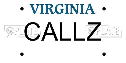 CALLZ Virginia License Plate