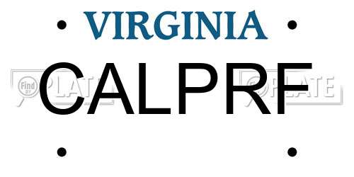 CALPRF Virginia License Plate