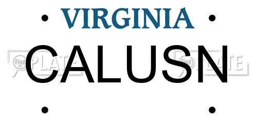 CALUSN Virginia License Plate