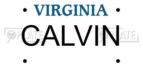 CALVIN Virginia License Plate