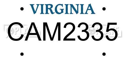 CAM2335 Virginia License Plate
